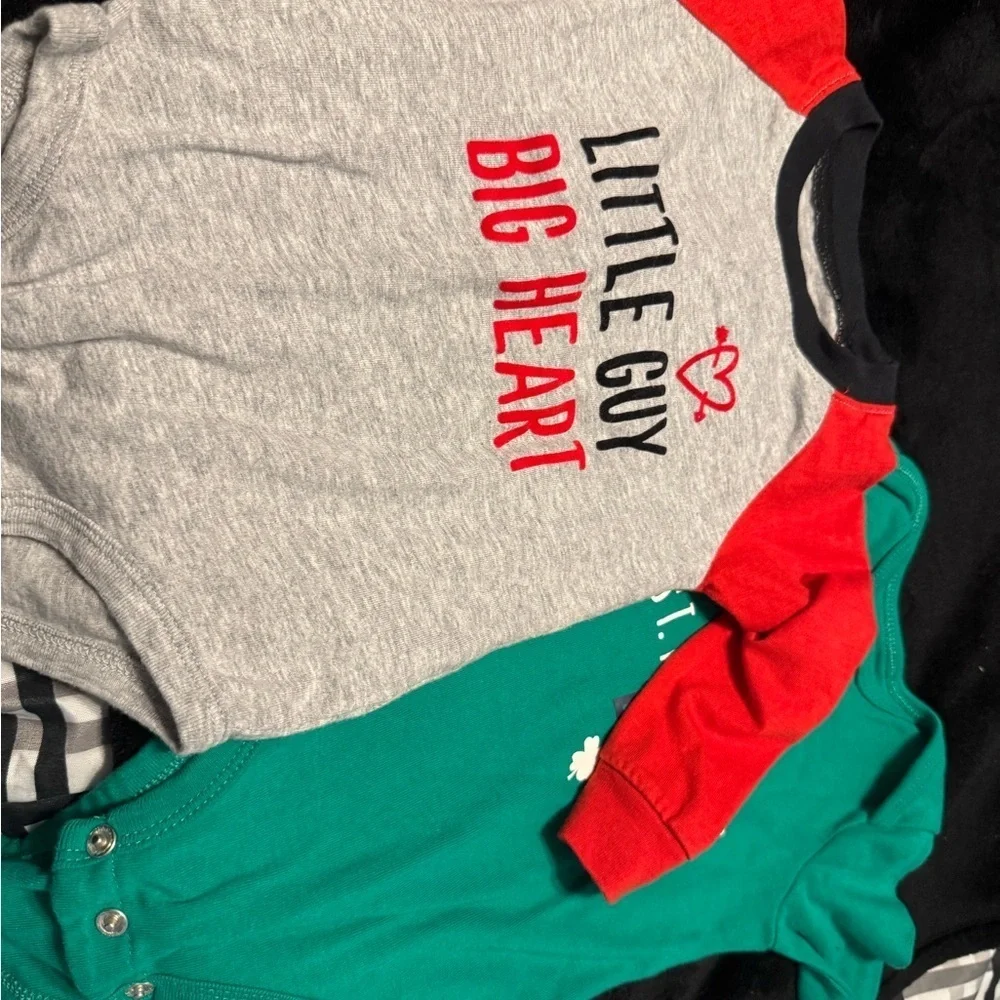Baby’s First St Patrick’s Day and Valentine’s Day Onesies Never Worn. 12m